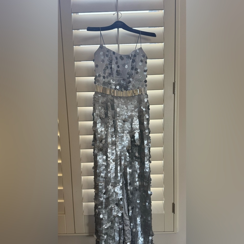 Stunning formal silver sequence dress